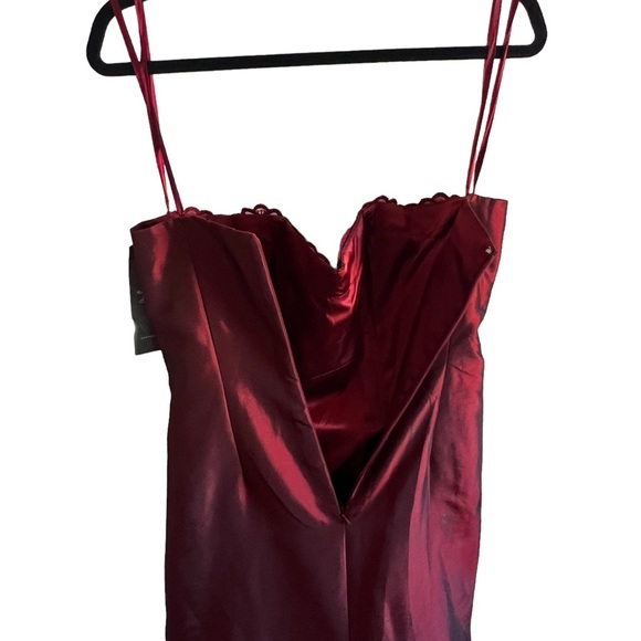 Deep Iridescent Red Strapless Gown - Picture 6 of 8